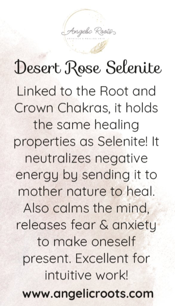 Desert Rose Selenite Crystal Card