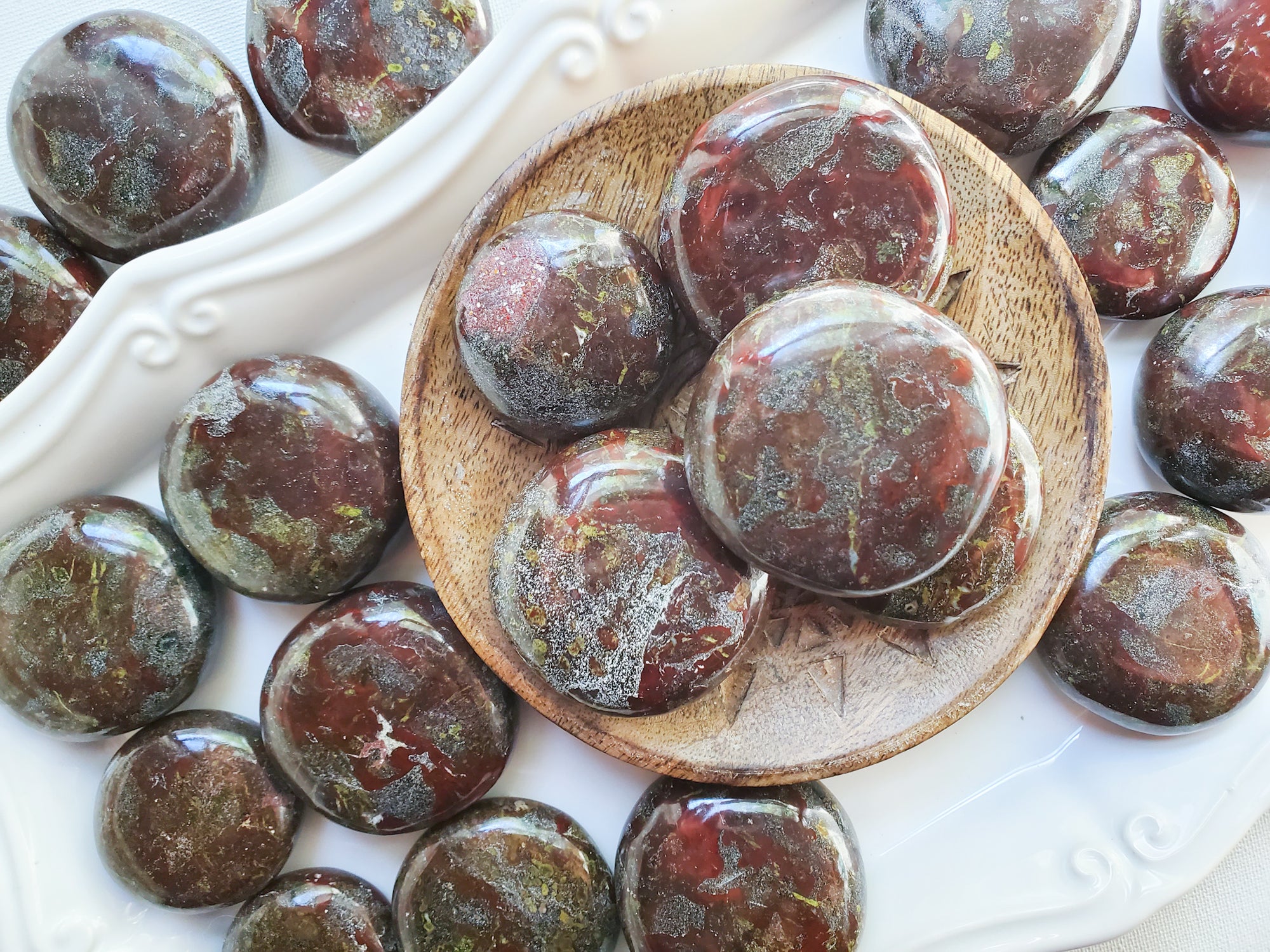 Dragon Blood Jasper UFO Palm Stone