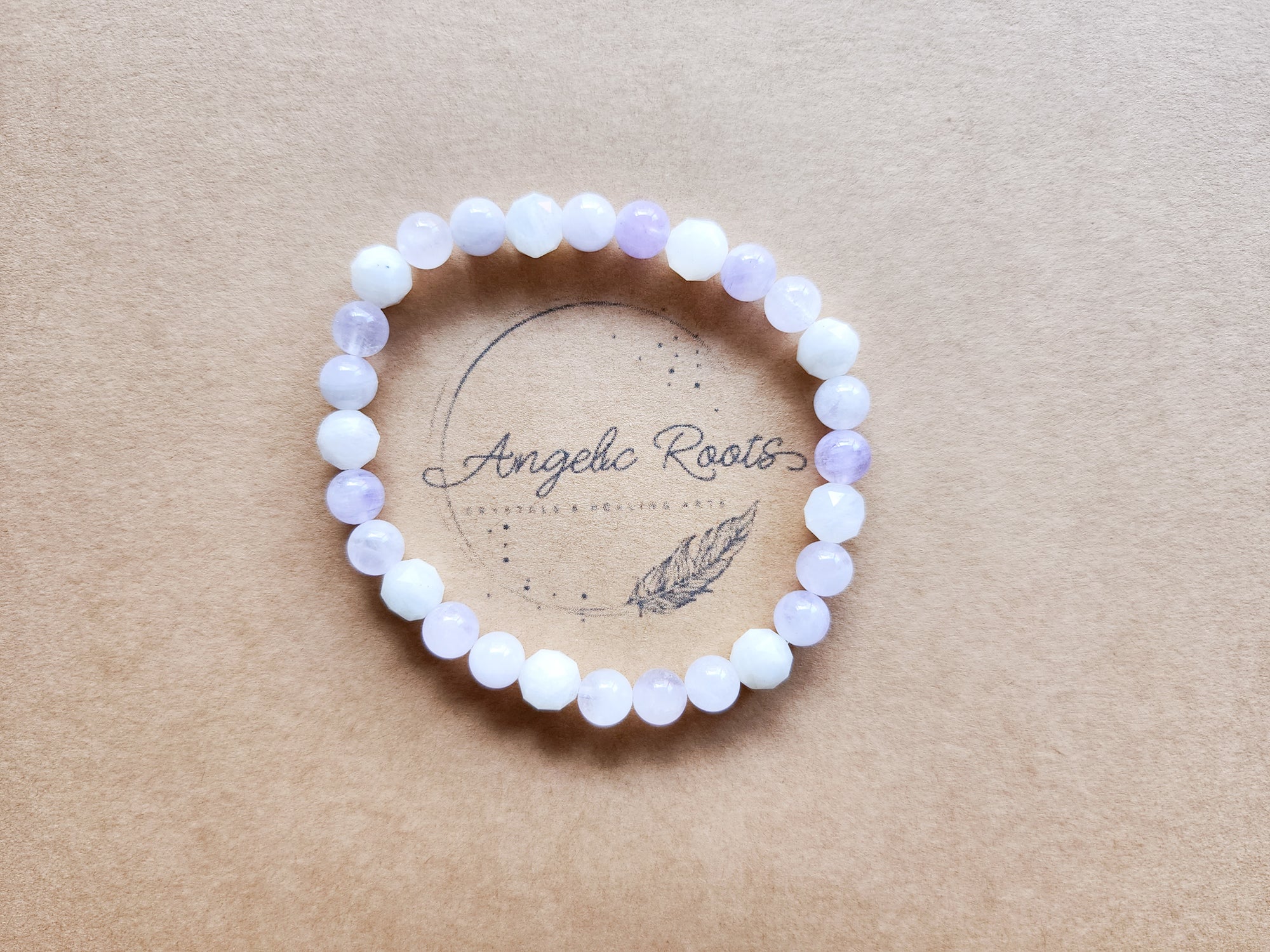 February Bracelet Stack || Cave Amethyst & Moonstone Beaded Bracelet || Reiki Infused