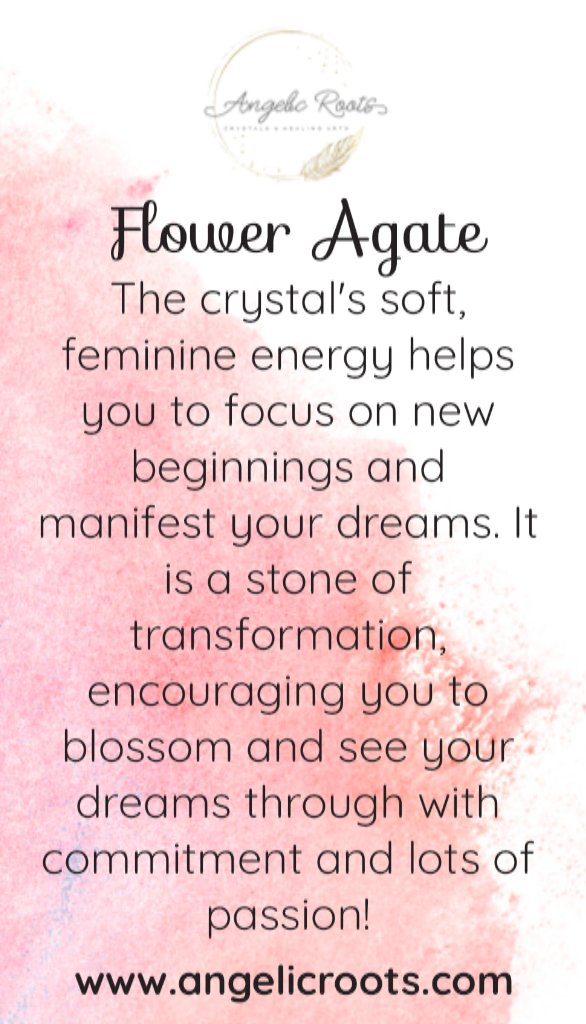 Flower Agate Crystal Card