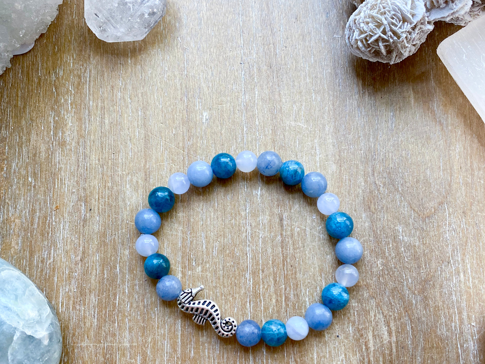 Apatite, Blue Lace Agate, Blue Aventurine & Sea Horse || Reiki Infused