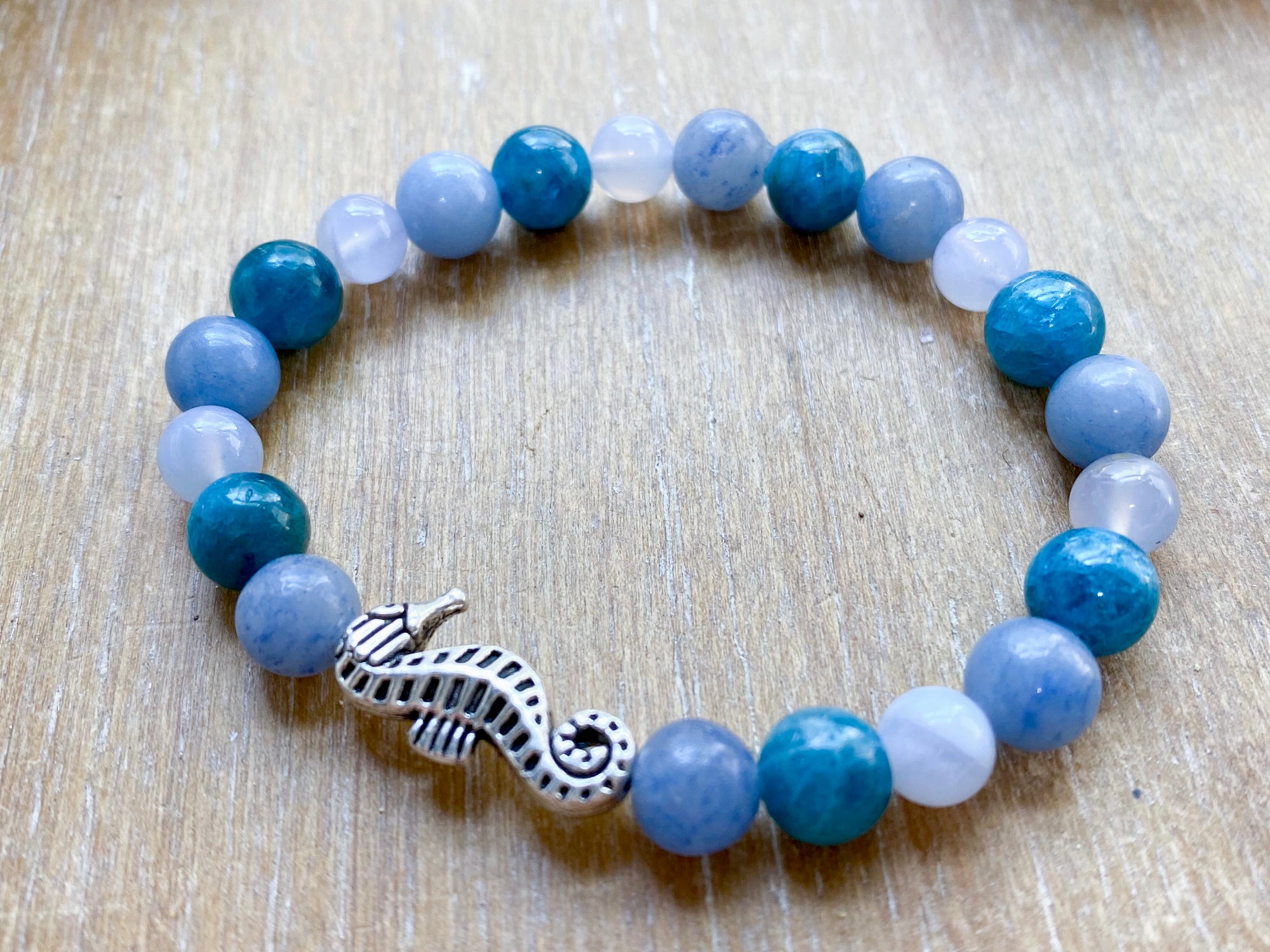 Apatite, Blue Lace Agate, Blue Aventurine & Sea Horse || Reiki Infused