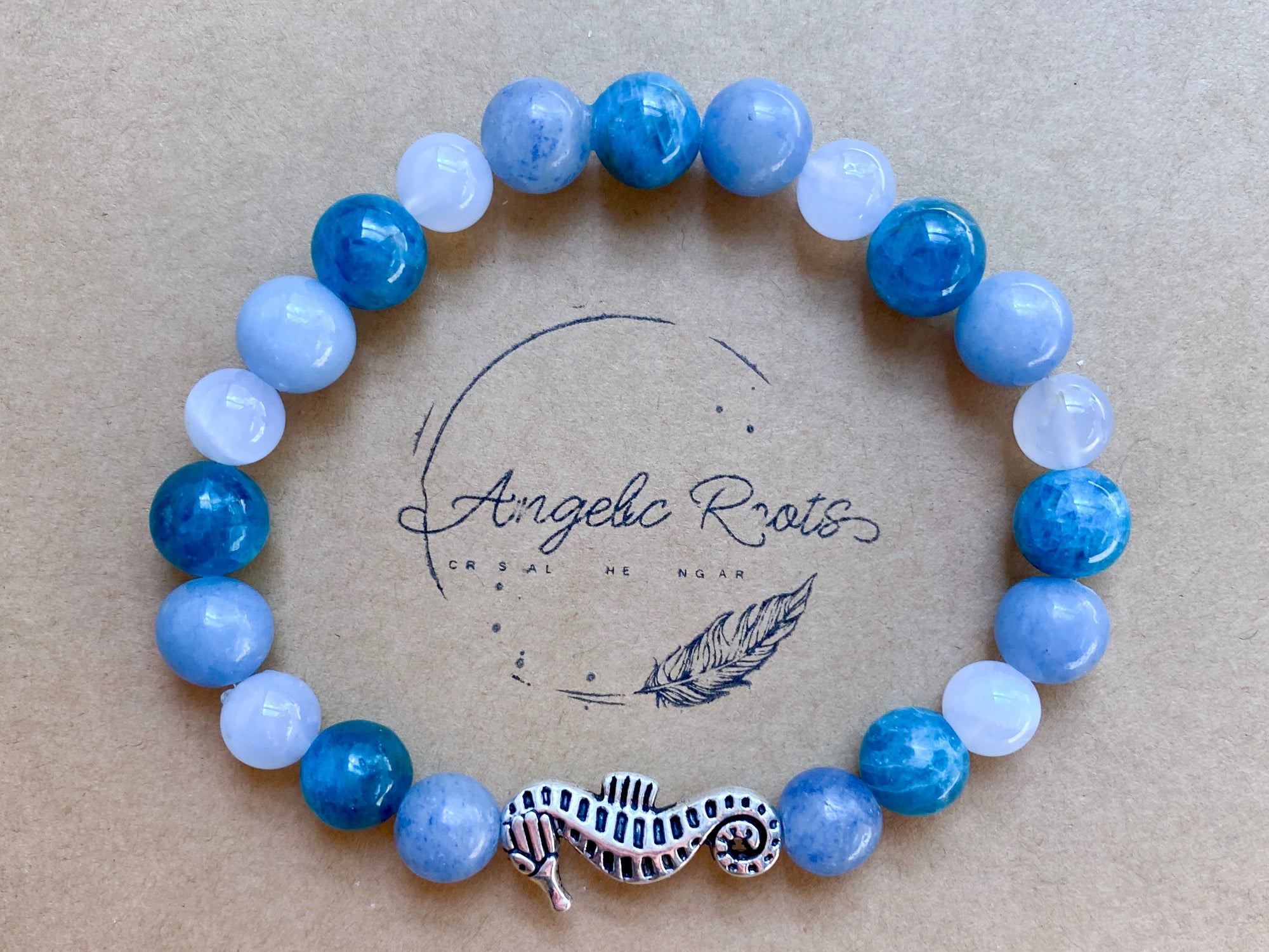Apatite, Blue Lace Agate, Blue Aventurine & Sea Horse || Reiki Infused
