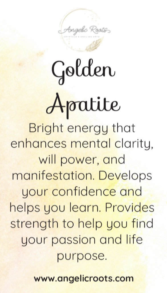 Golden Apatite Crystal Card