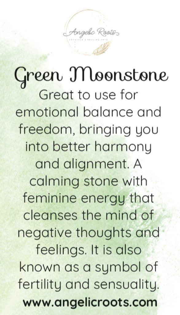 Green Moonstone Crystal Card