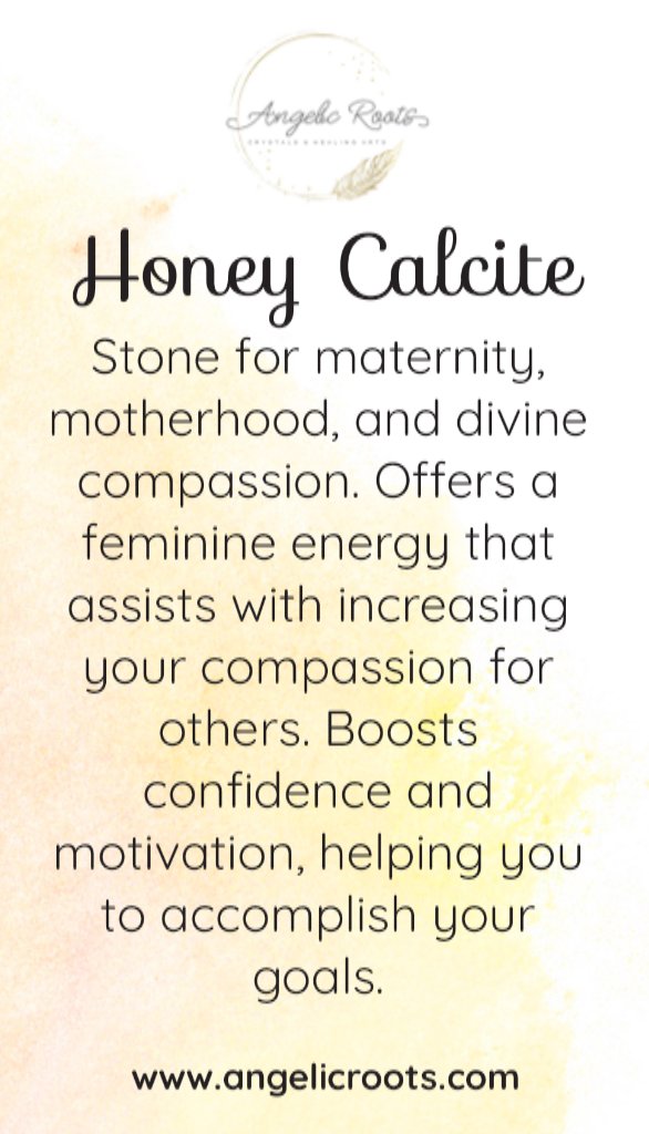 Honey Calcite Crystal Card