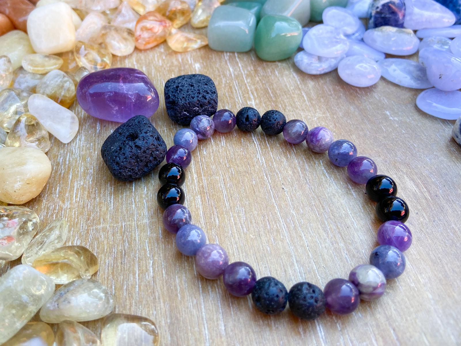 Third Eye Chakra || Amethyst, Lepidolite & Tanzanite || 8mm & 6mm