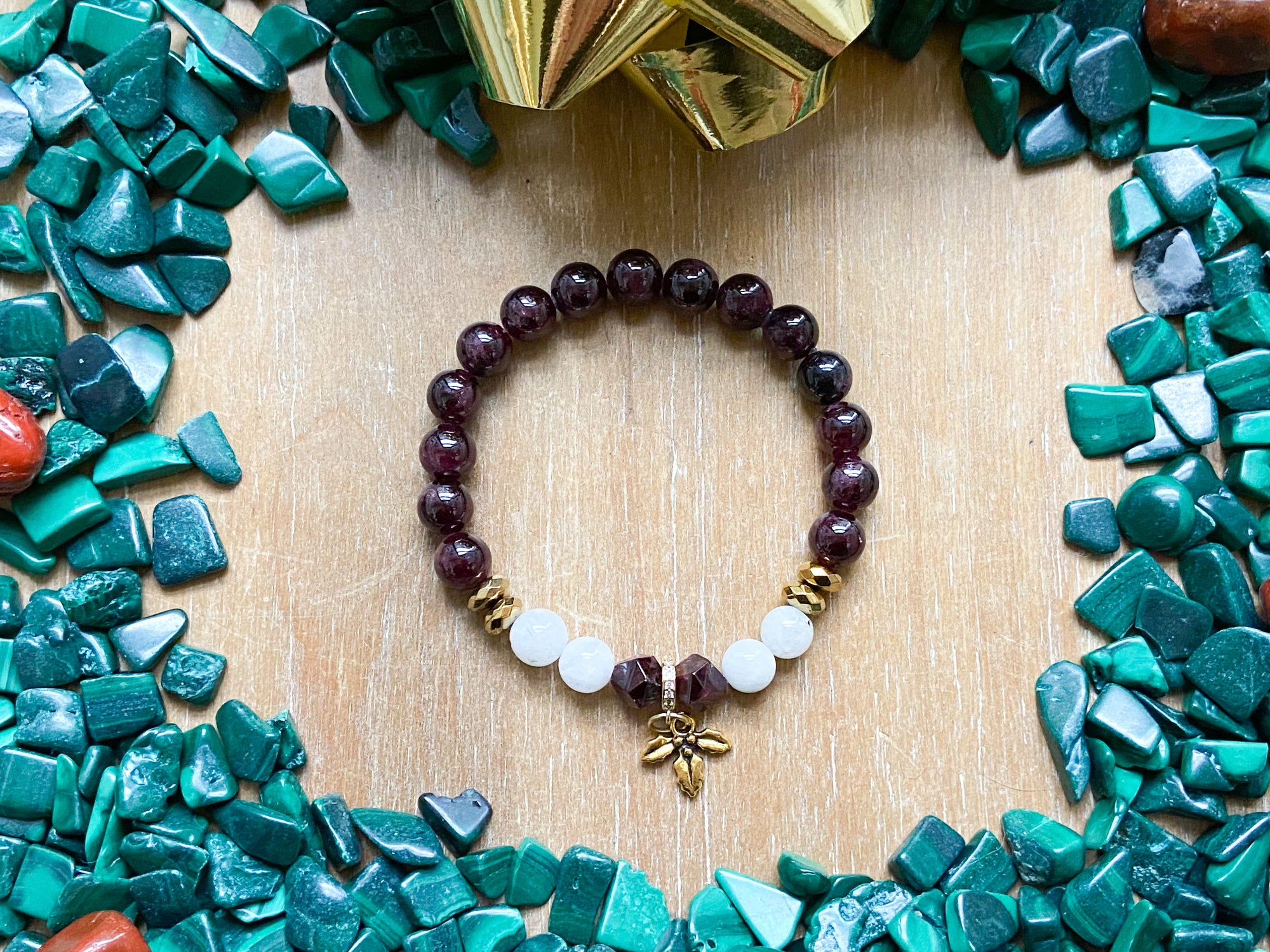 Holiday Collection || Garnet & Rainbow Moonstone || Reiki Infused