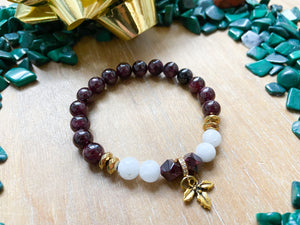 Holiday Collection || Garnet & Rainbow Moonstone || Reiki Infused