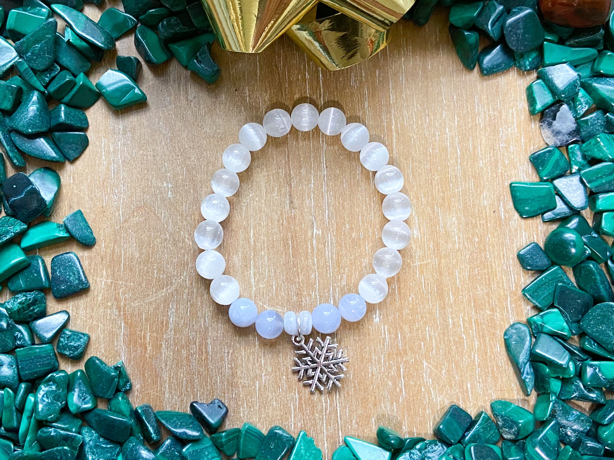 Holiday Collection || Selenite & Blue Lace Agate || Reiki Infused