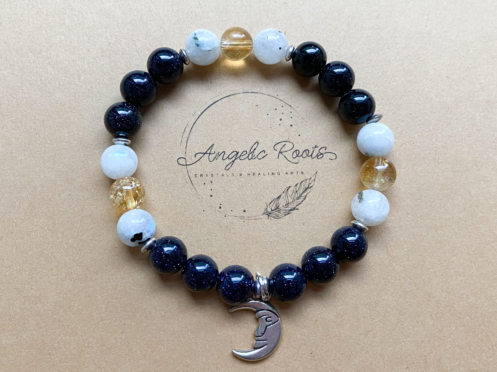 Holiday Collection || Blue Sandstone, Citrine & Rainbow Moonstone || Reiki Infused