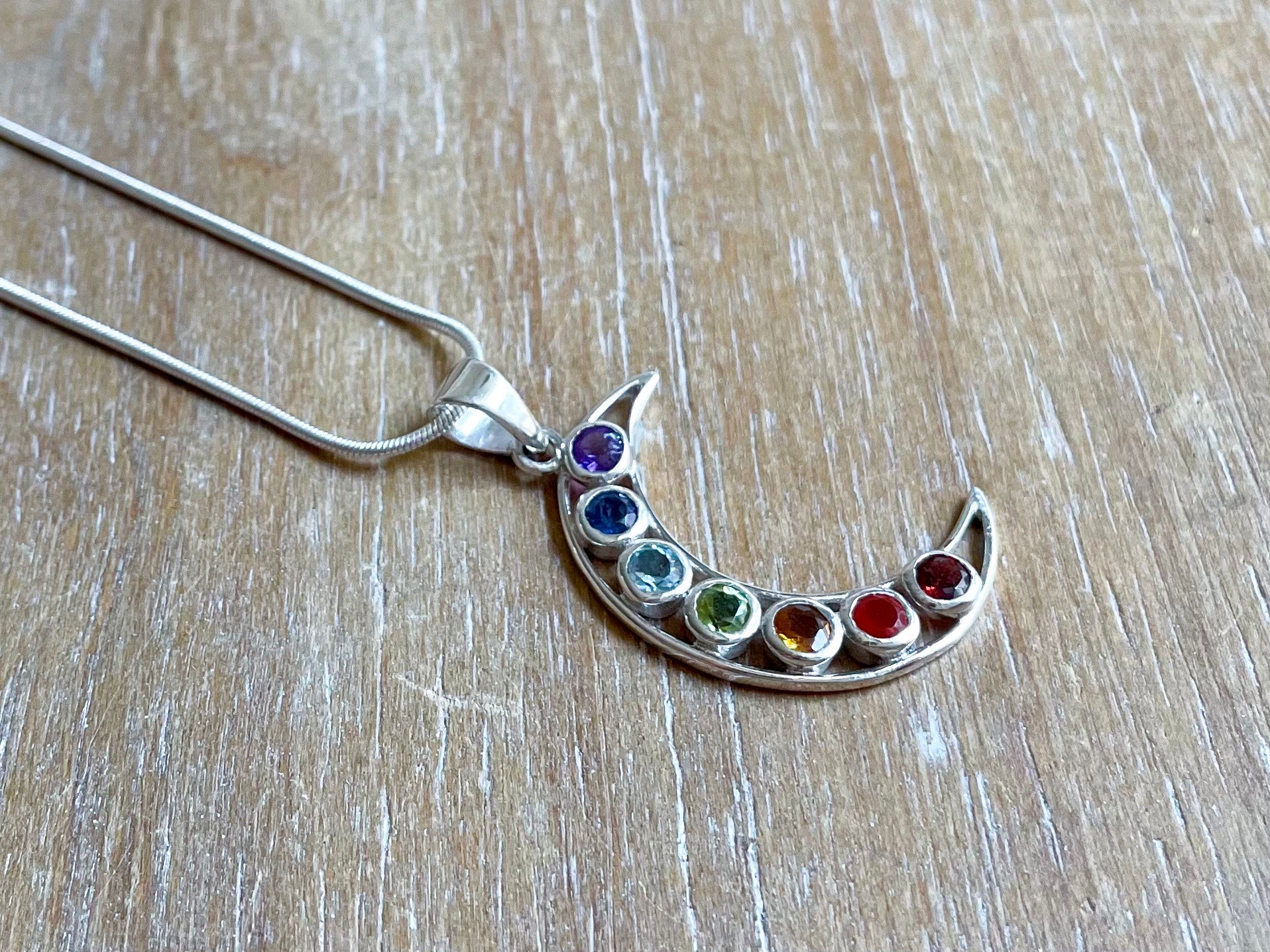 Chakra Sterling Silver Necklace - Moon