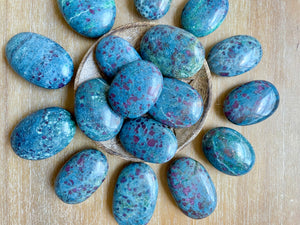 Ruby in Kyanite Palm Stone