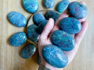 Ruby in Kyanite Palm Stone