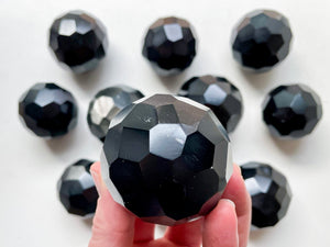 Obsidian Faceted Sphere