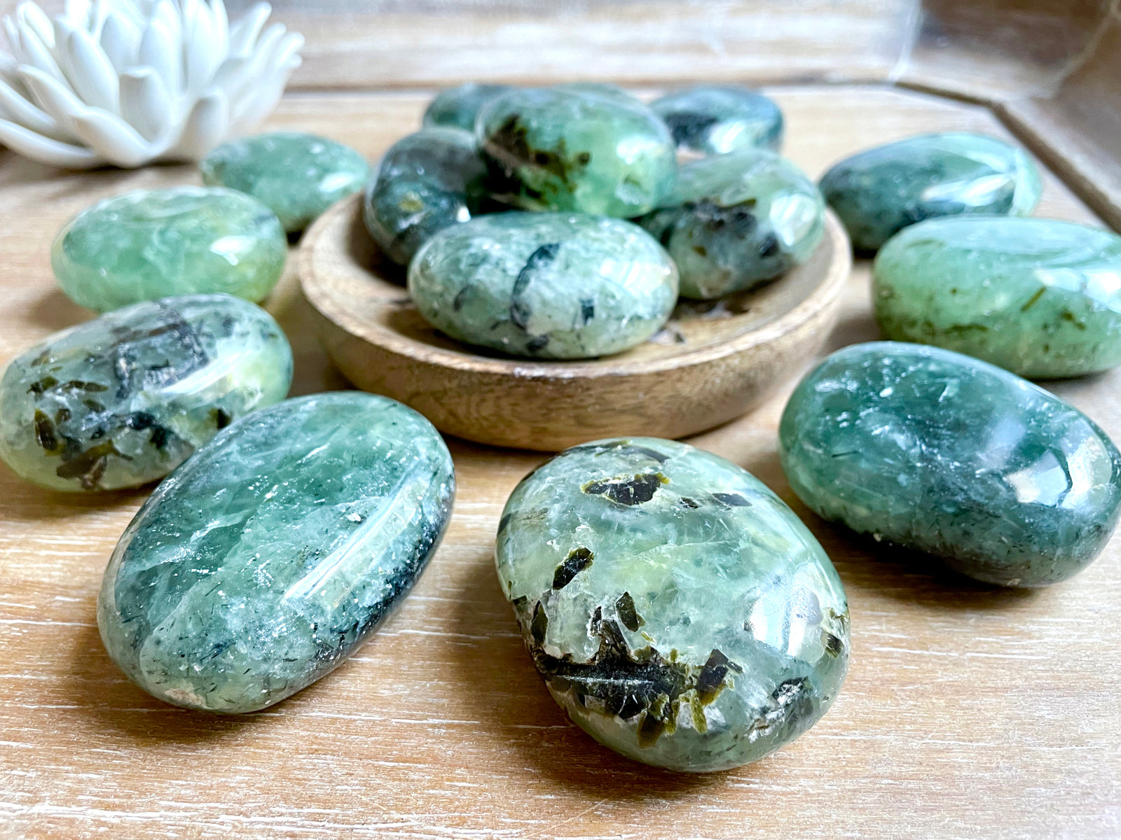 Prehnite Palm Stone