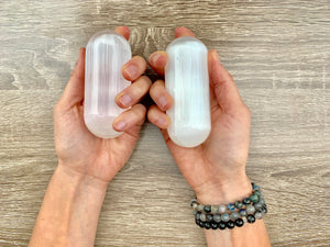 Selenite Harmonizer Pair || Round Edge