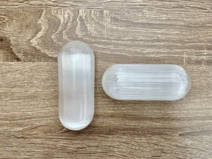 Selenite Harmonizer Pair || Round Edge