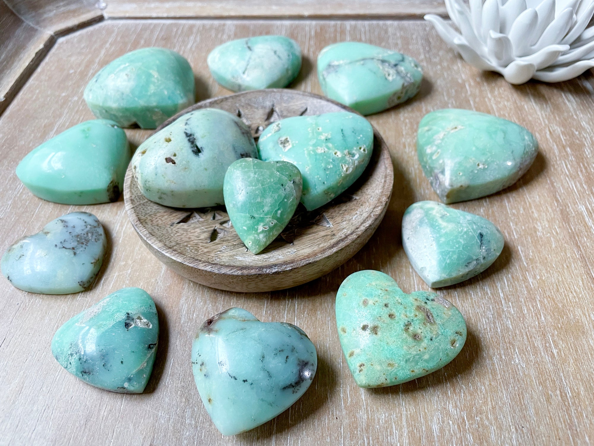 Chrysoprase Heart (Prase Opal) || Indonesia