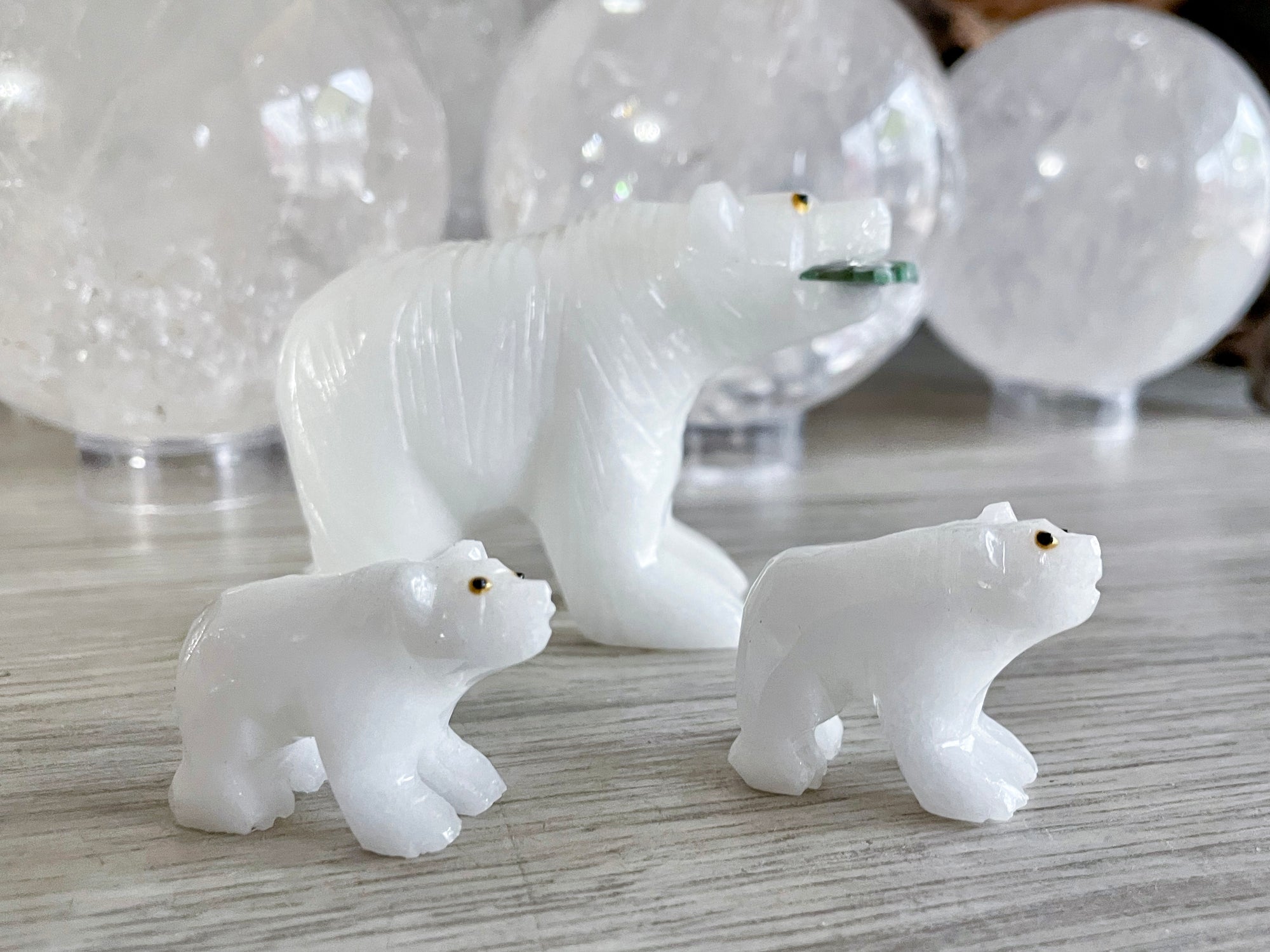 Alabaster Polar Bear Family
