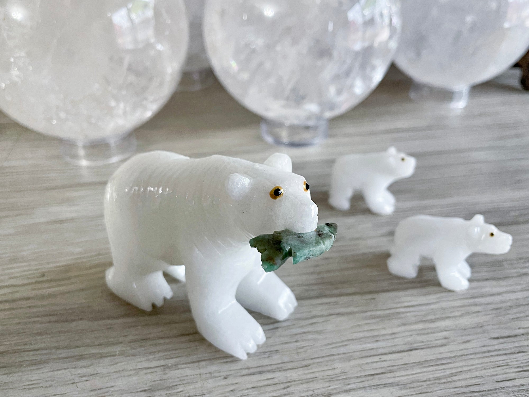 Alabaster Polar Bear Family