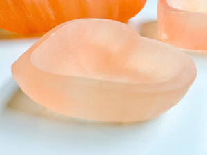 Peach Selenite Heart Bowl
