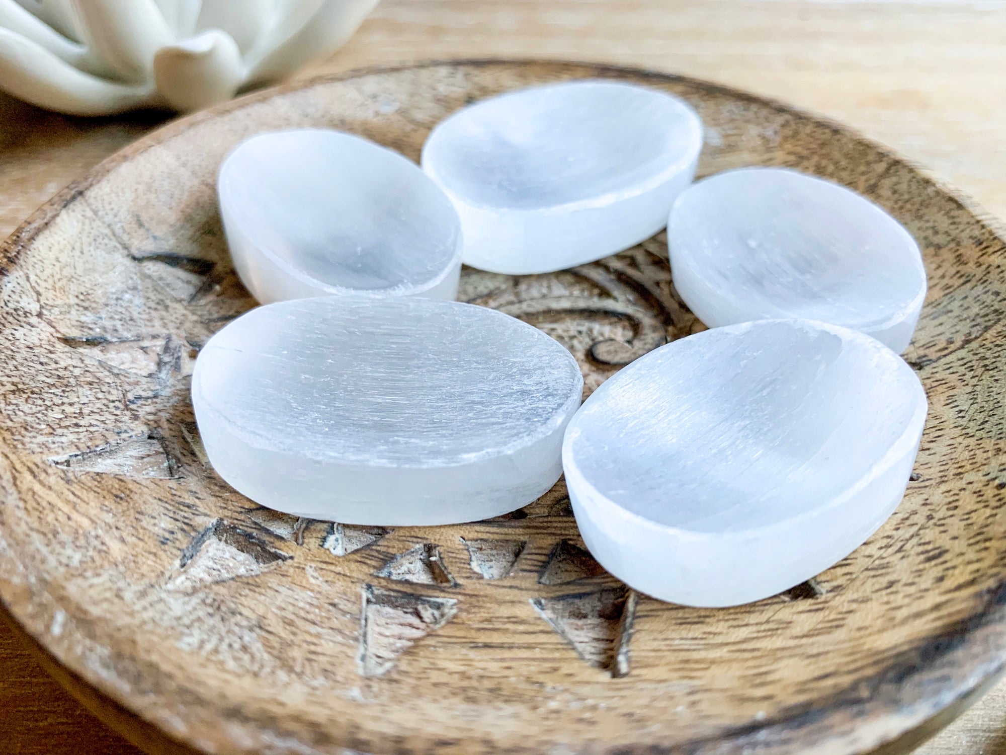 Selenite Worry Stone