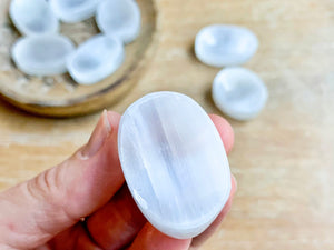 Selenite Worry Stone