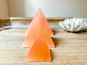 Peach Selenite Pyramid