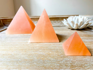 Peach Selenite Pyramid