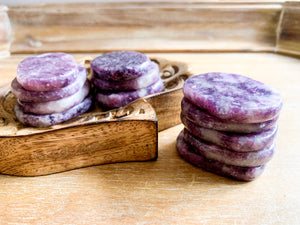 Lepidolite Flat Palm Stone