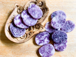 Lepidolite Flat Palm Stone