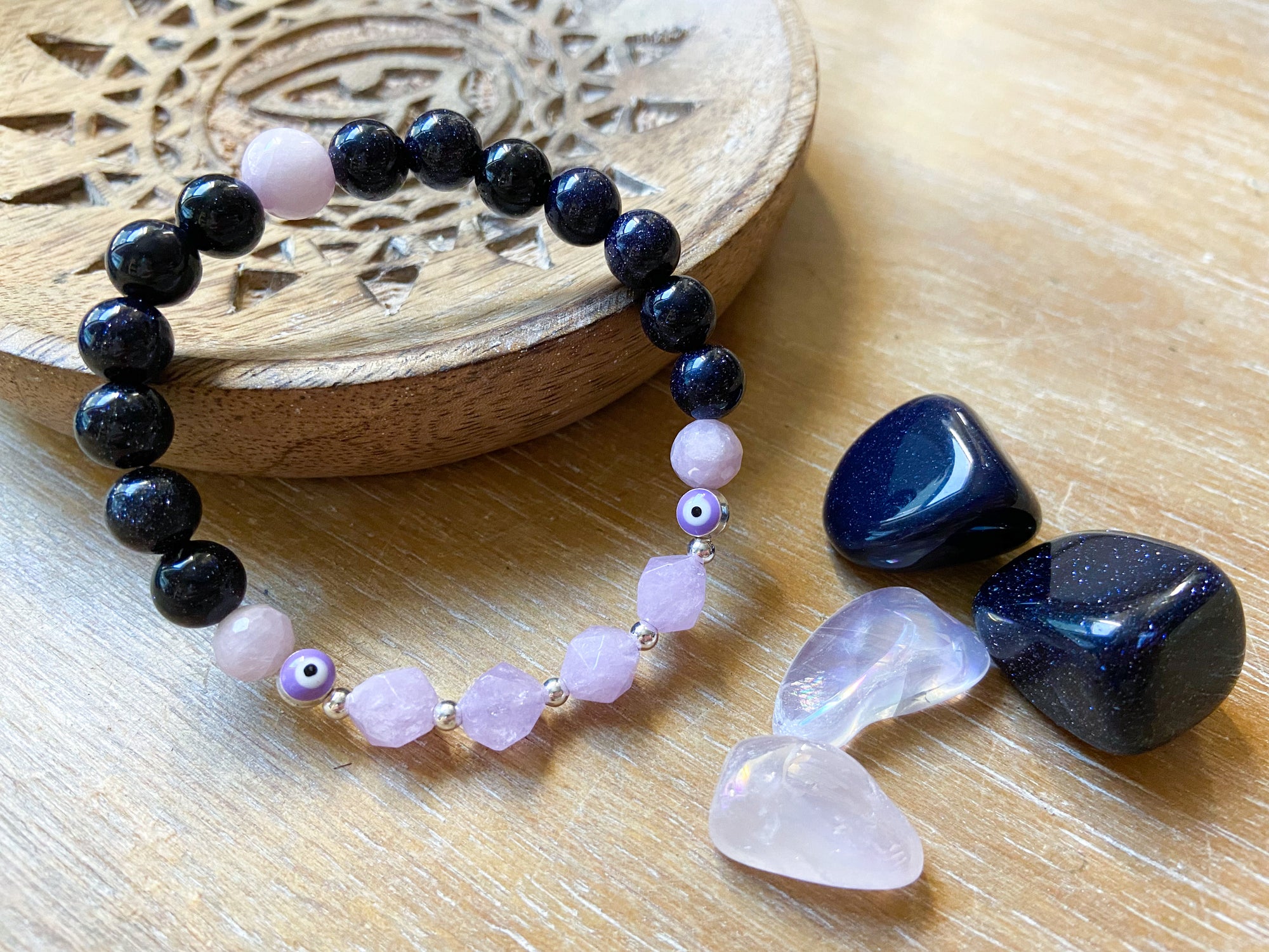 Blue Sandstone, Lavender Jade & Kunzite || Reiki Infused