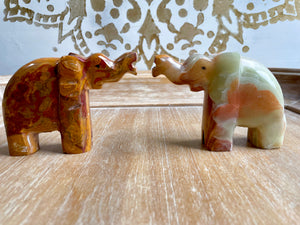 Banded Onyx Animal Carving - Elephant