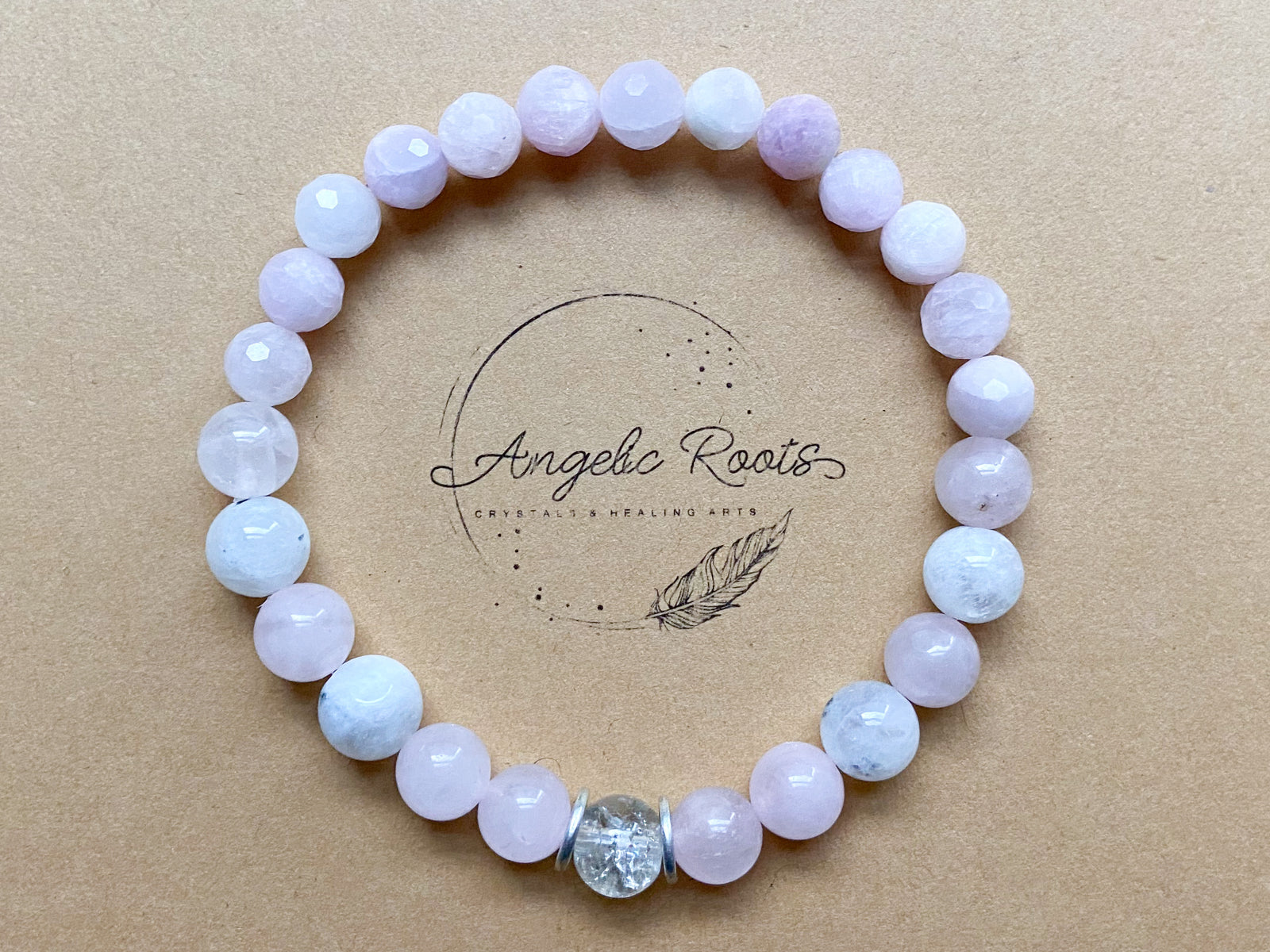 Kunzite, Clear Quartz, Rose Quartz & Rainbow Moonstone || Reiki Infused