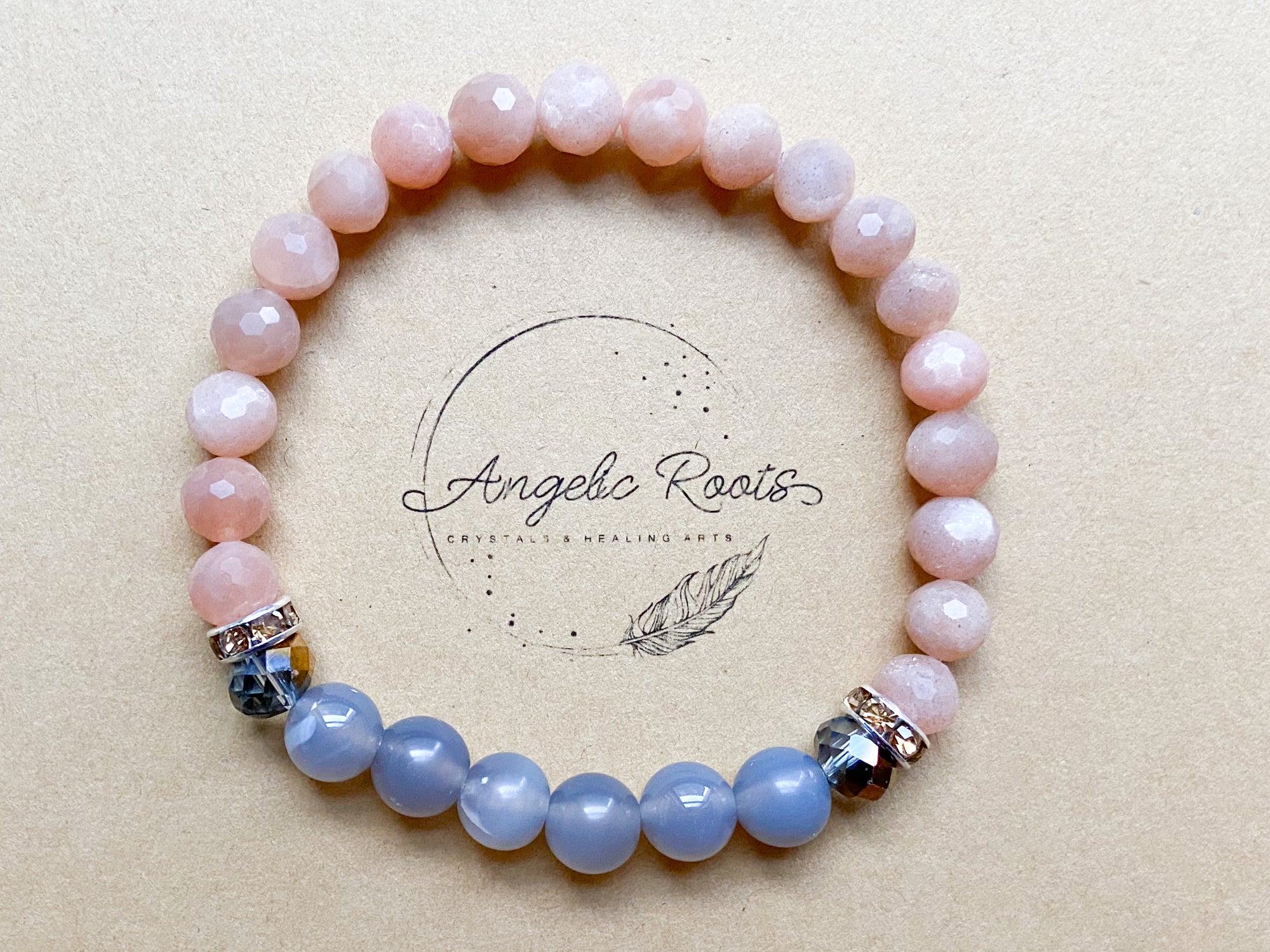 Peach Moonstone & Chalcedony || Reiki Infused