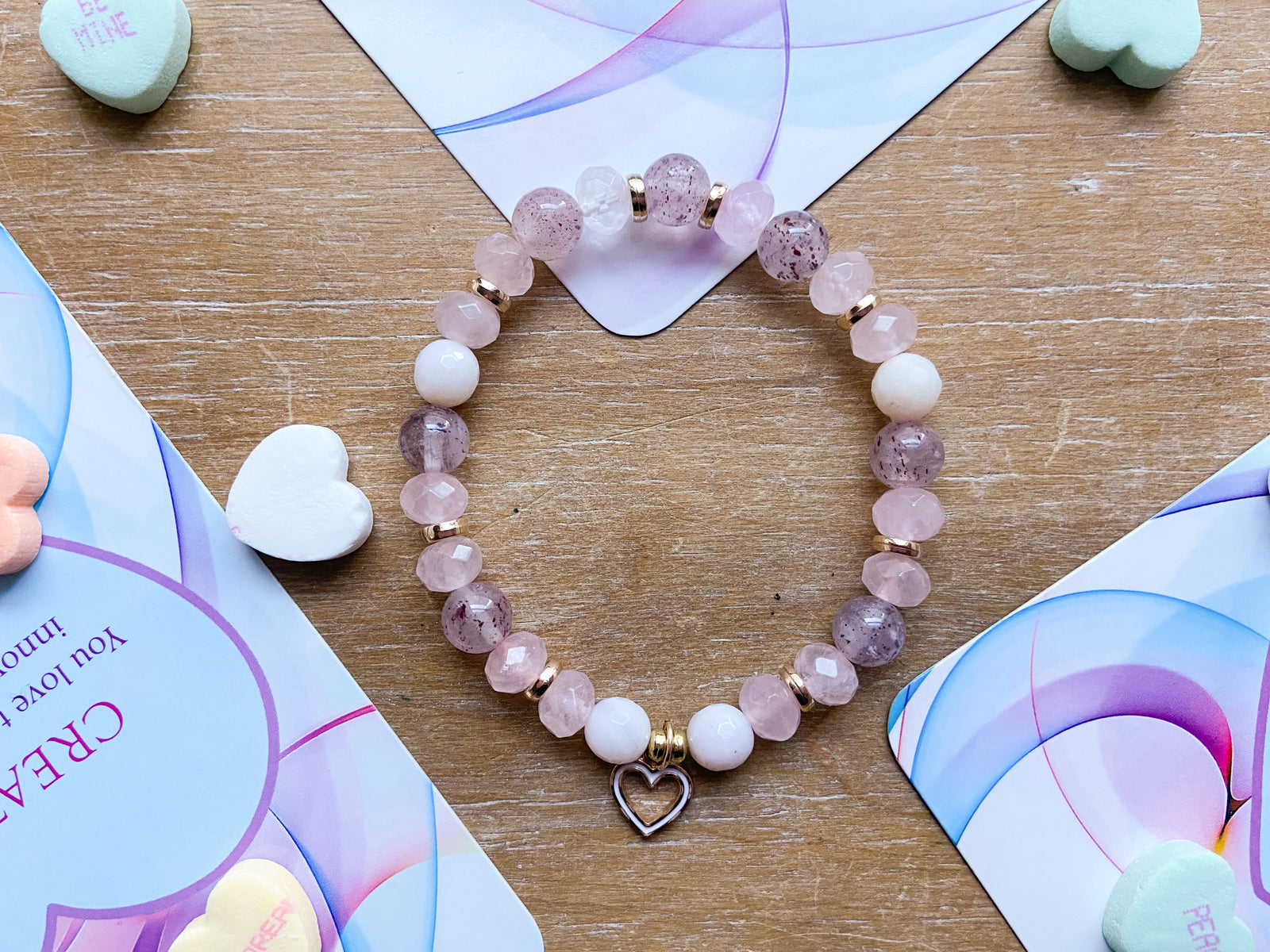 Strawberry Quartz, Pink Opal & Rose Quartz || Reiki Infused