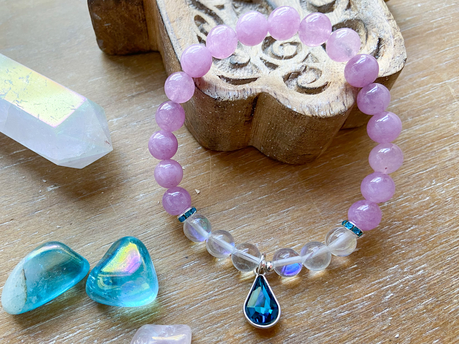 Lavender Jade & Aura Quartz || Reiki Infused