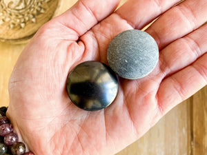 Shungite & Soapstone Pocket Round Harmonizer Pair