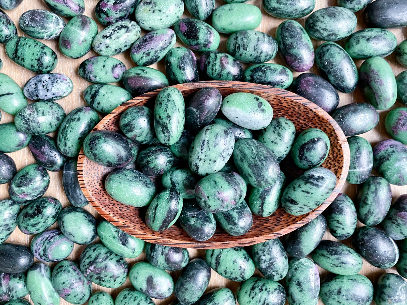 Ruby in Zoisite Tumbled Stone