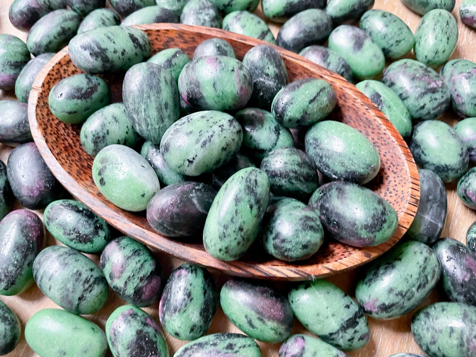 Ruby in Zoisite Tumbled Stone