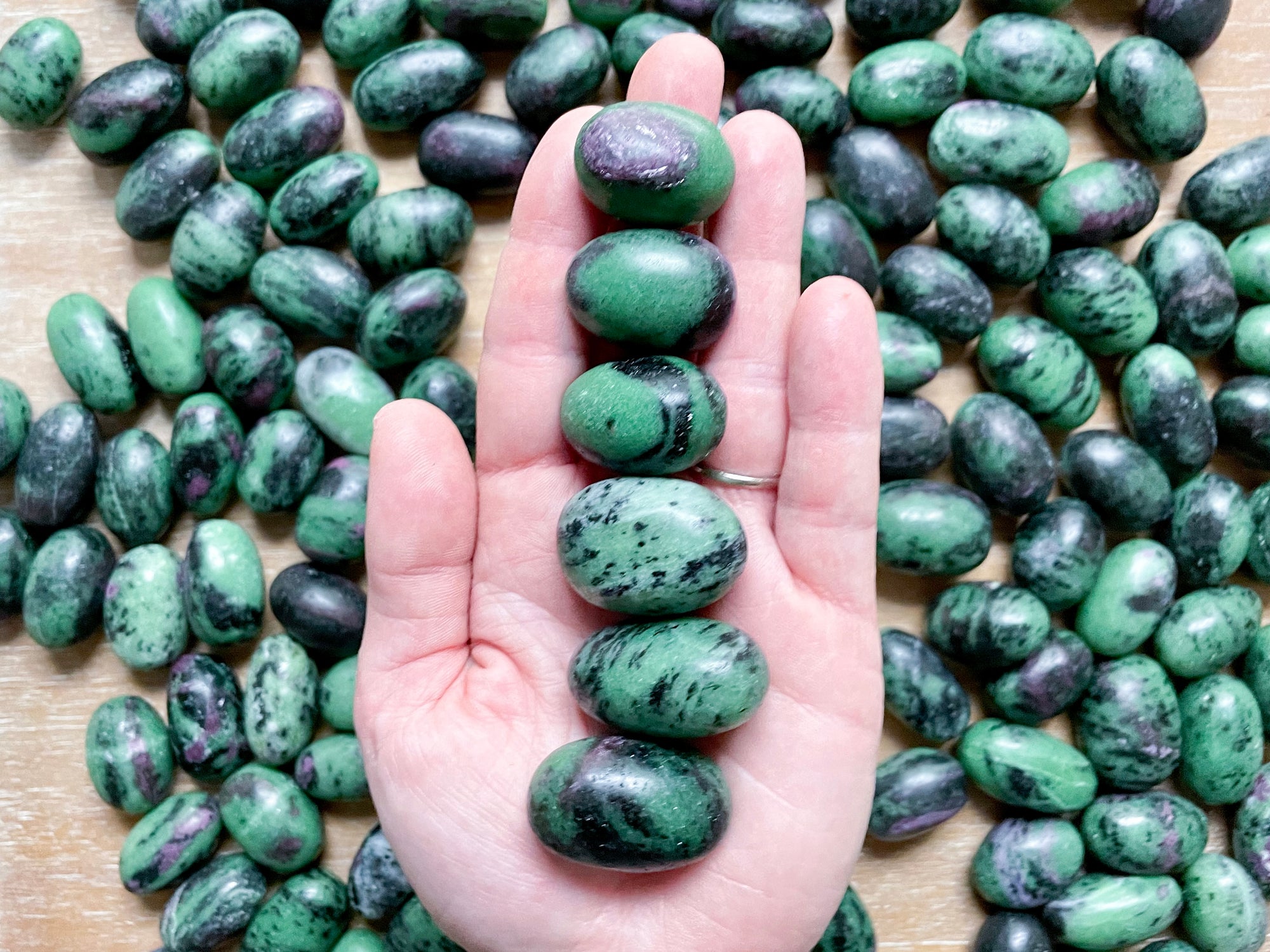 Ruby in Zoisite Tumbled Stone