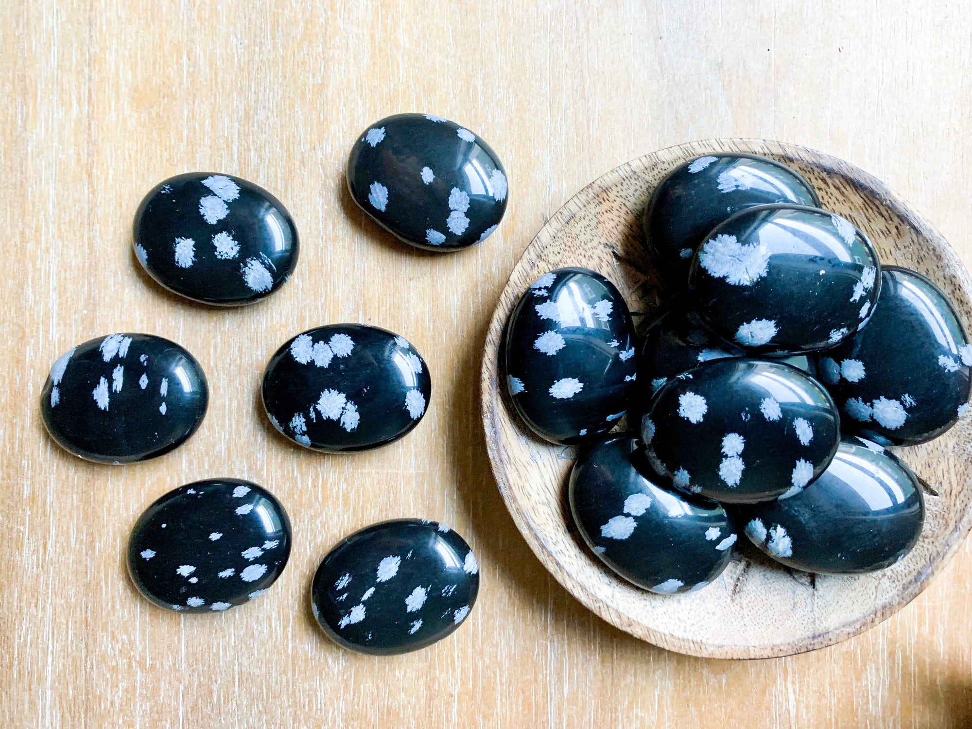 Snowflake Obsidian Palm Stone