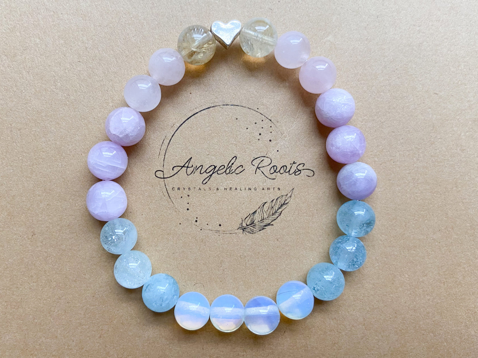 Citrine, Rose Quartz, Kunzite, Aquamarine & Opalite || Reiki Infused