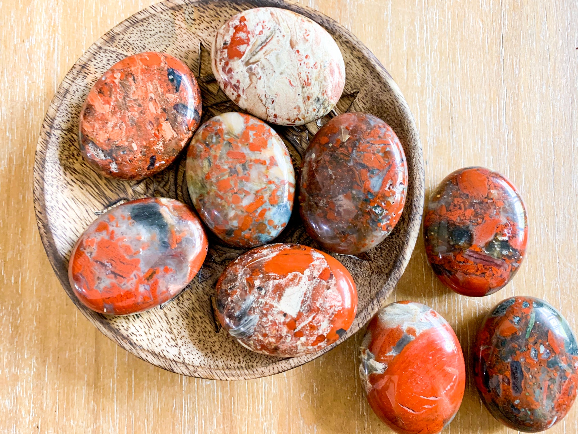 Red Brecciated Jasper Palm Stone