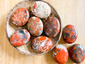 Red Brecciated Jasper Palm Stone