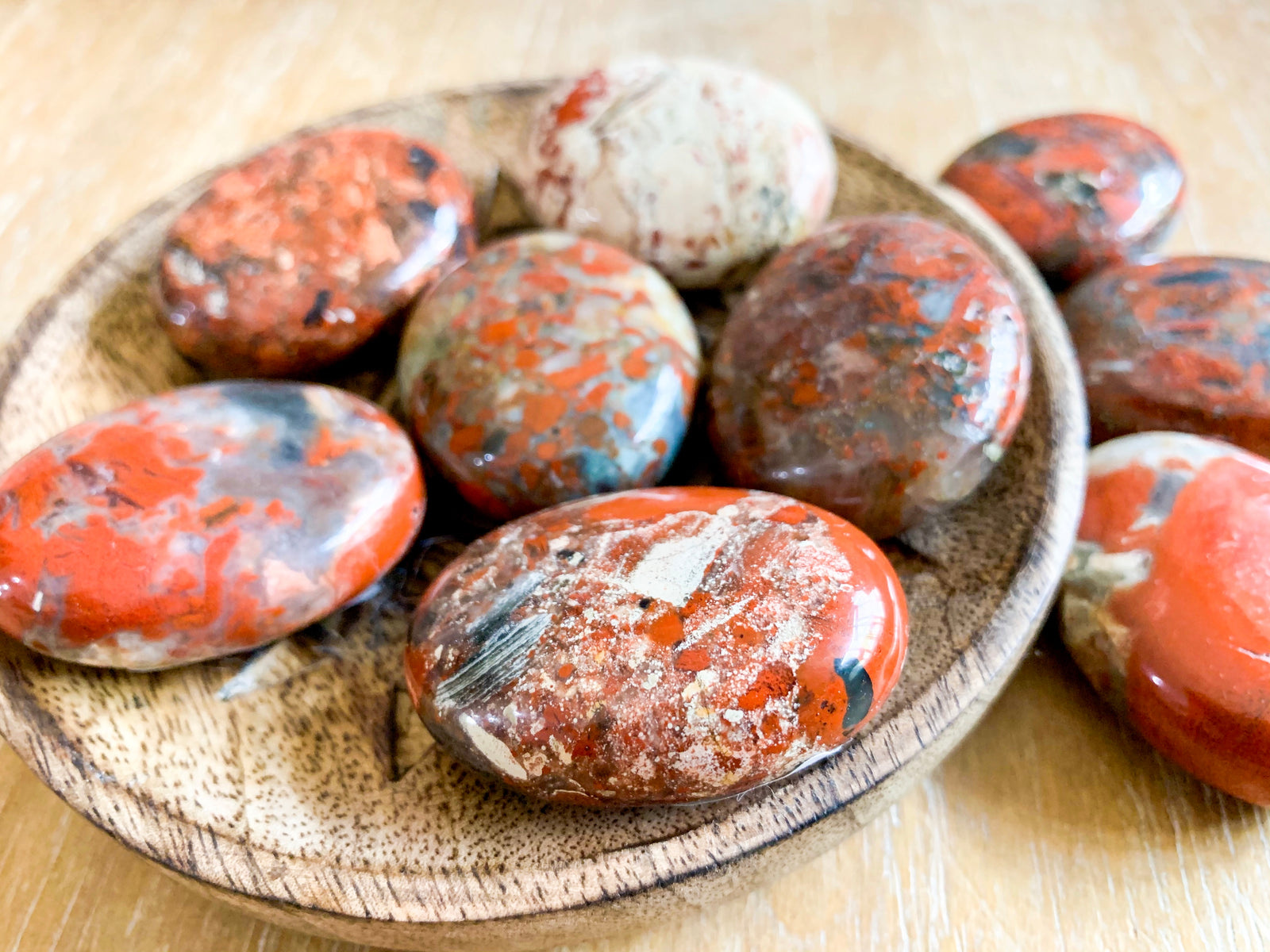 Red Brecciated Jasper Palm Stone