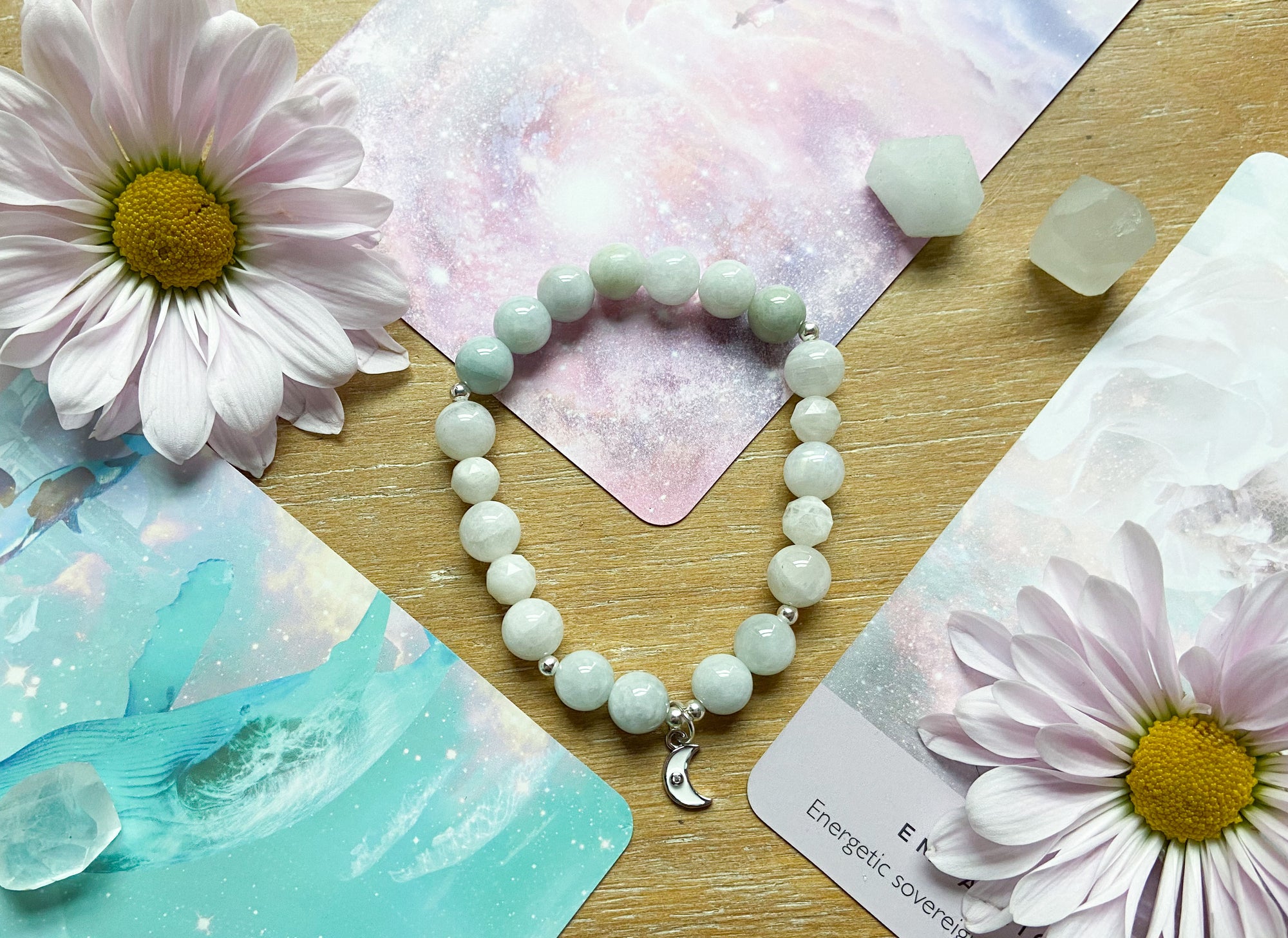 Burmese Jade & Rainbow Moonstone || Reiki Infused