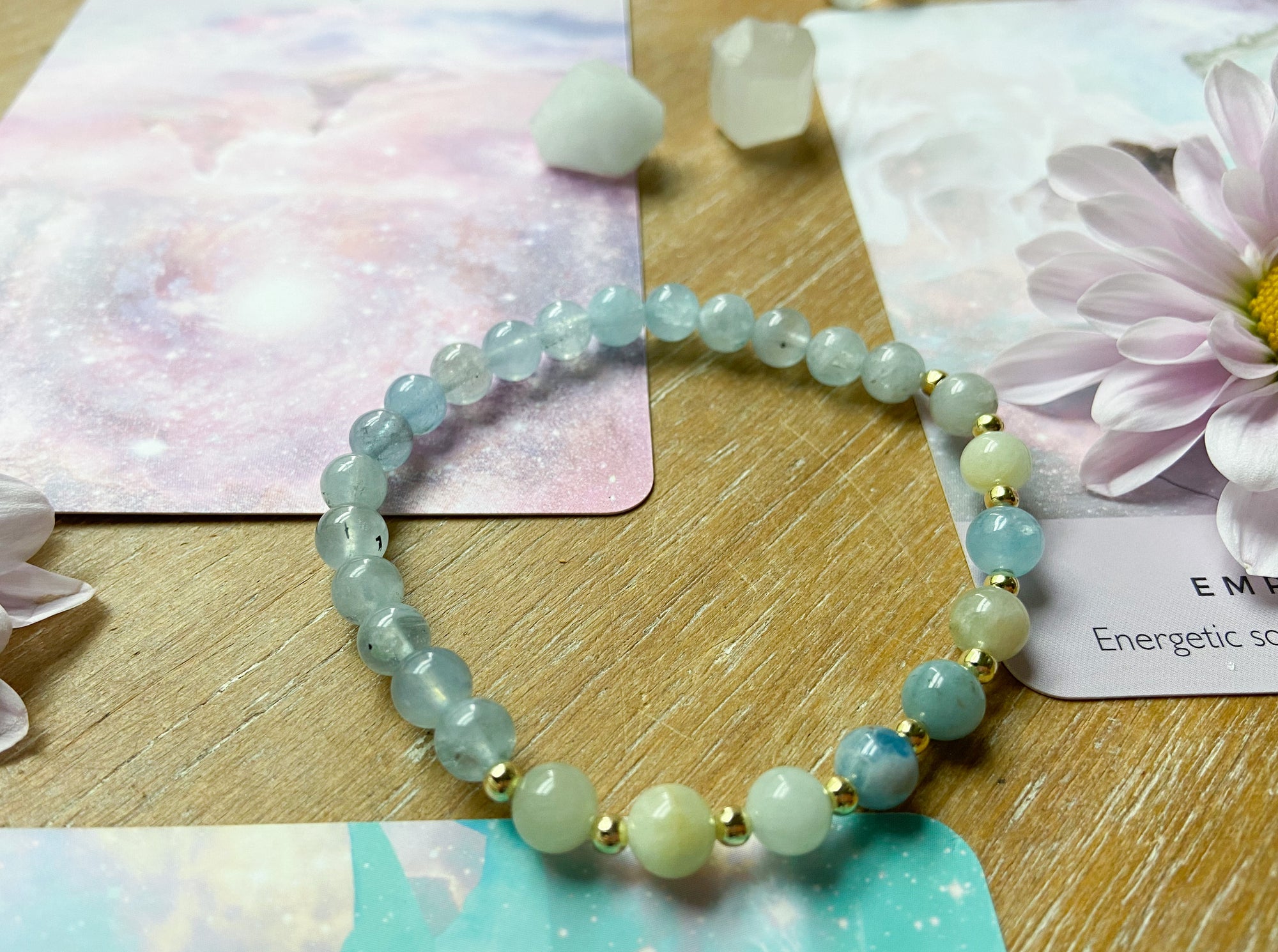 6mm Morganite & Aquamarine || Reiki Infused