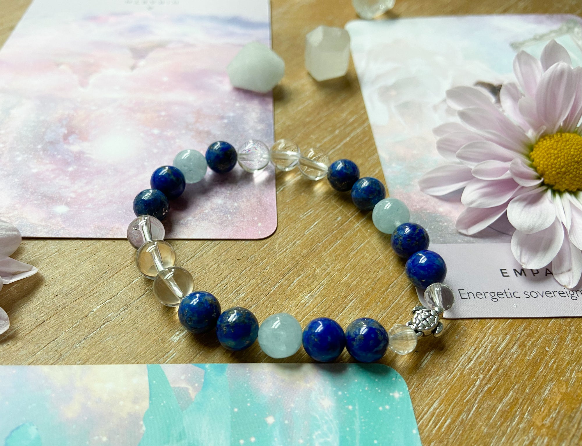 Clear Quartz, Lapis Lazuli & Aquamarine || Reiki Infused